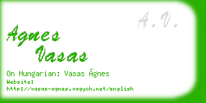agnes vasas business card