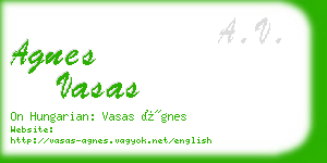 agnes vasas business card